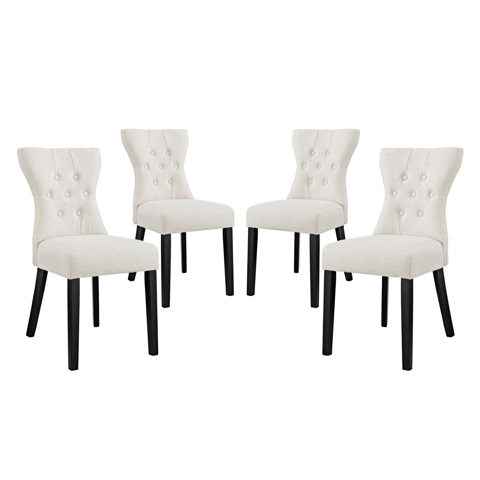 Silhouette Dining Side Chairs Upholstered Fabric Set of 4