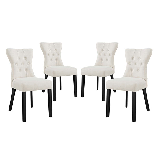 Silhouette Dining Side Chairs Upholstered Fabric Set of 4