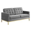 Loft Gold Stainless Steel Leg Performance Velvet Loveseat