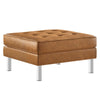 Loft Tufted Vegan Leather Ottoman