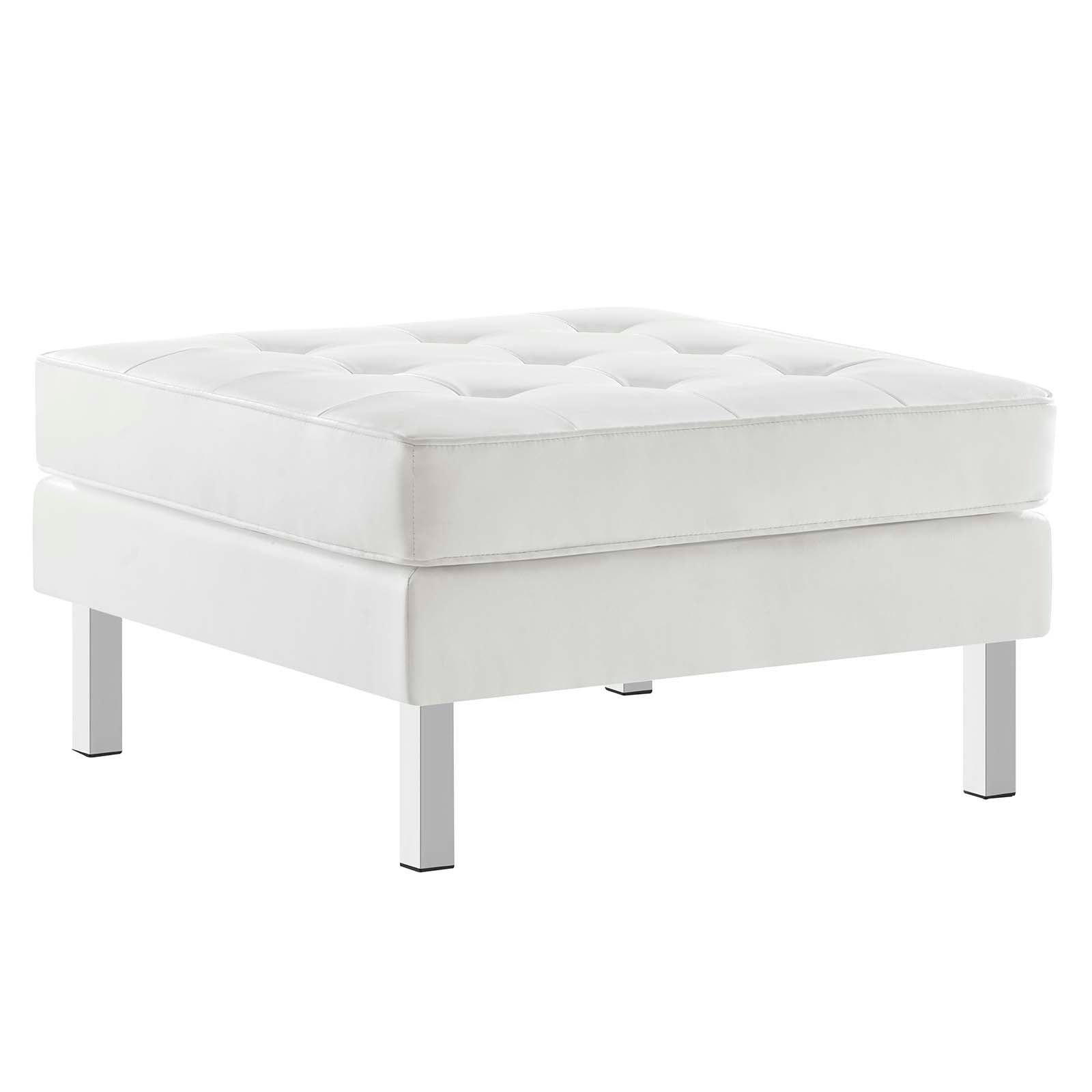 Loft Tufted Vegan Leather Ottoman