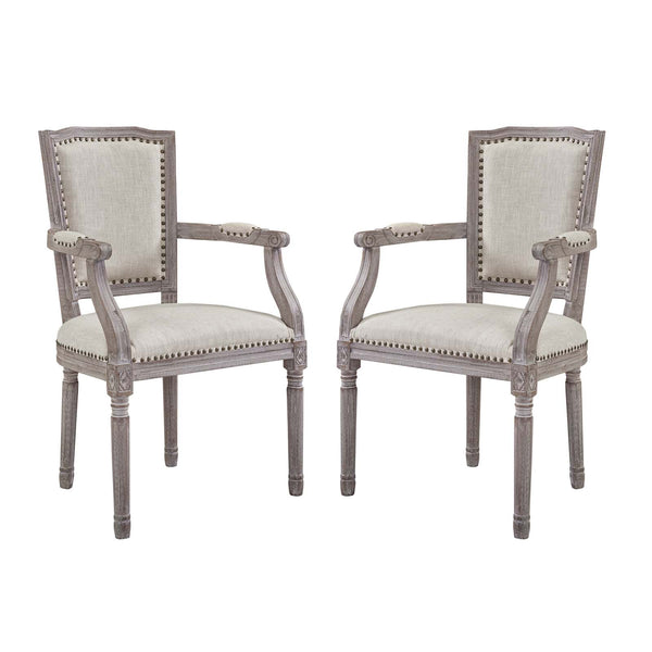 Penchant Dining Armchair Upholstered Fabric Set of 2