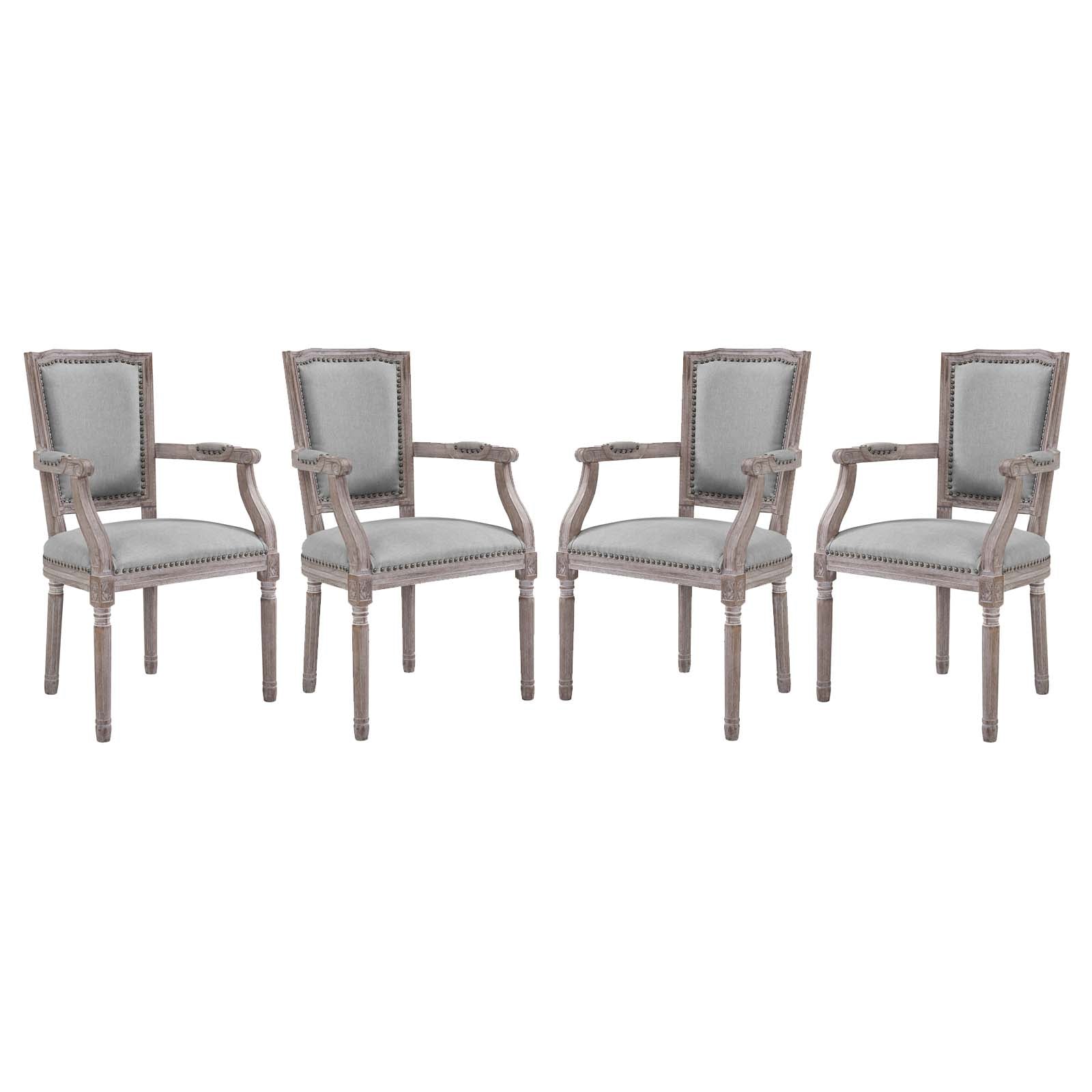 Penchant Dining Armchair Upholstered Fabric Set of 4