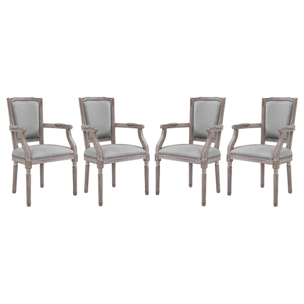 Penchant Dining Armchair Upholstered Fabric Set of 4