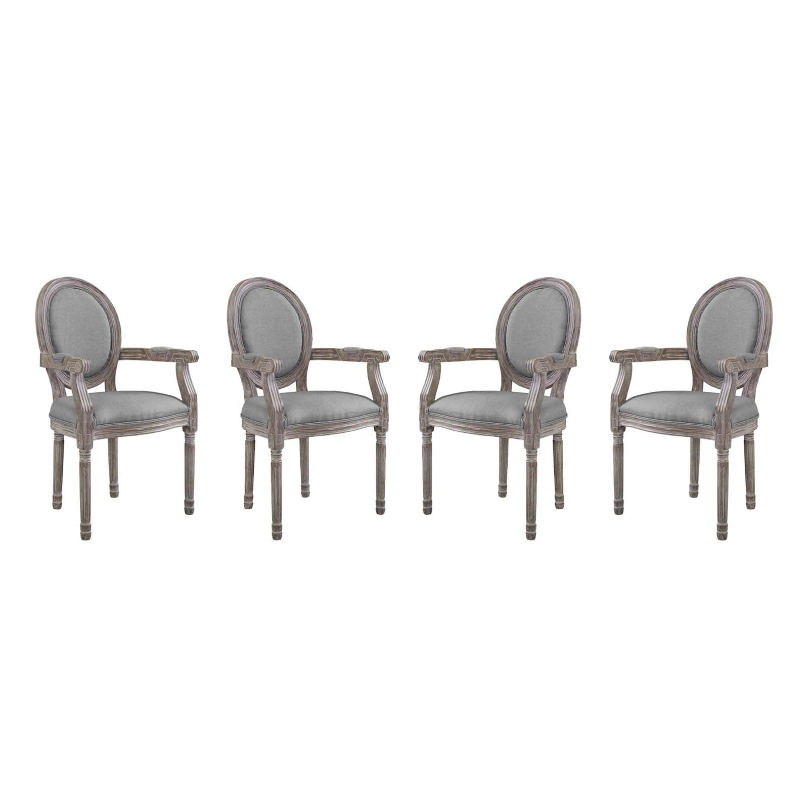 Emanate Dining Armchair Upholstered Fabric Set of 4