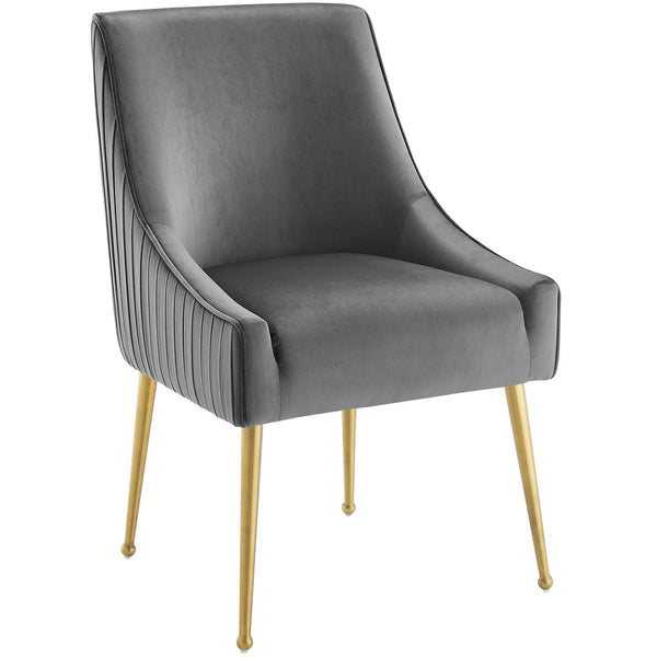 Discern Pleated Back Upholstered Performance Velvet Dining Chair