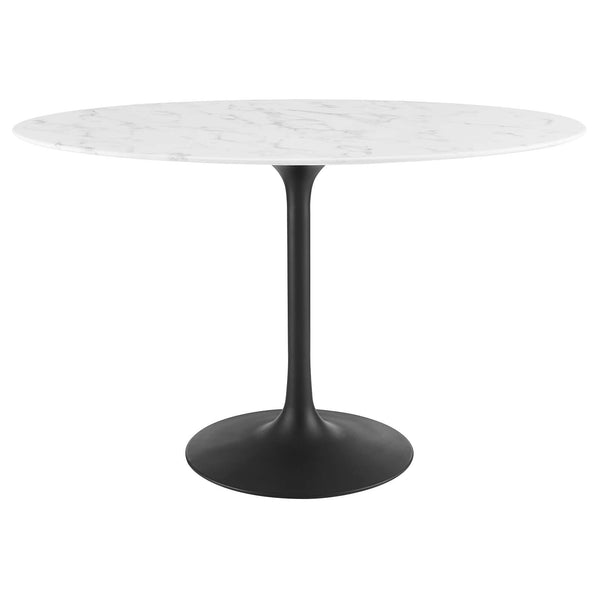 Lippa 48" Oval Artificial Marble Dining Table