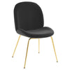 Scoop Gold Stainless Steel Leg Performance Velvet Dining Chair