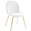 Scoop Gold Stainless Steel Leg Performance Velvet Dining Chair