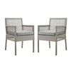 Aura Dining Armchair Outdoor Patio Wicker Rattan Set of 2