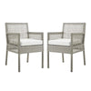 Aura Dining Armchair Outdoor Patio Wicker Rattan Set of 2