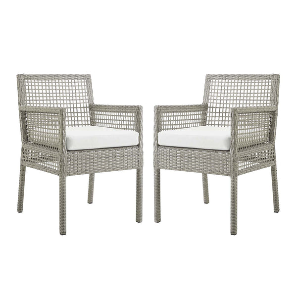 Aura Dining Armchair Outdoor Patio Wicker Rattan Set of 2