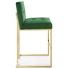 Privy Gold Stainless Steel Performance Velvet Bar Stool