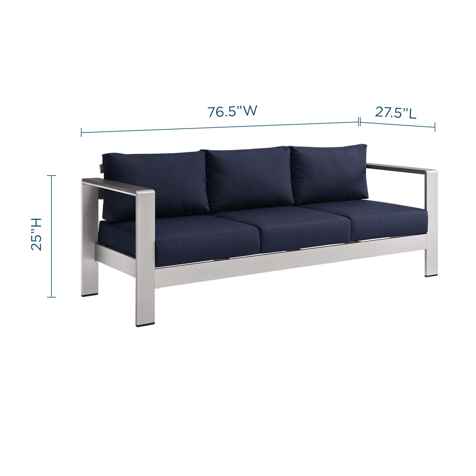 Shore Outdoor Patio Aluminum Sofa