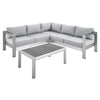 Shore Sunbrella® Fabric Outdoor Patio Aluminum 4 Piece Sectional Sofa Set