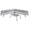 Shore Sunbrella® Fabric Outdoor Patio Aluminum 6 Piece Sectional Sofa Set