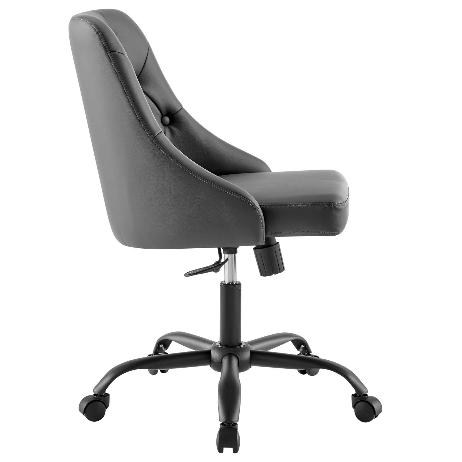 Distinct Tufted Swivel Vegan Leather Office Chair