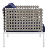 Harmony 3-Piece  Sunbrella® Basket Weave Outdoor Patio Aluminum Seating Set