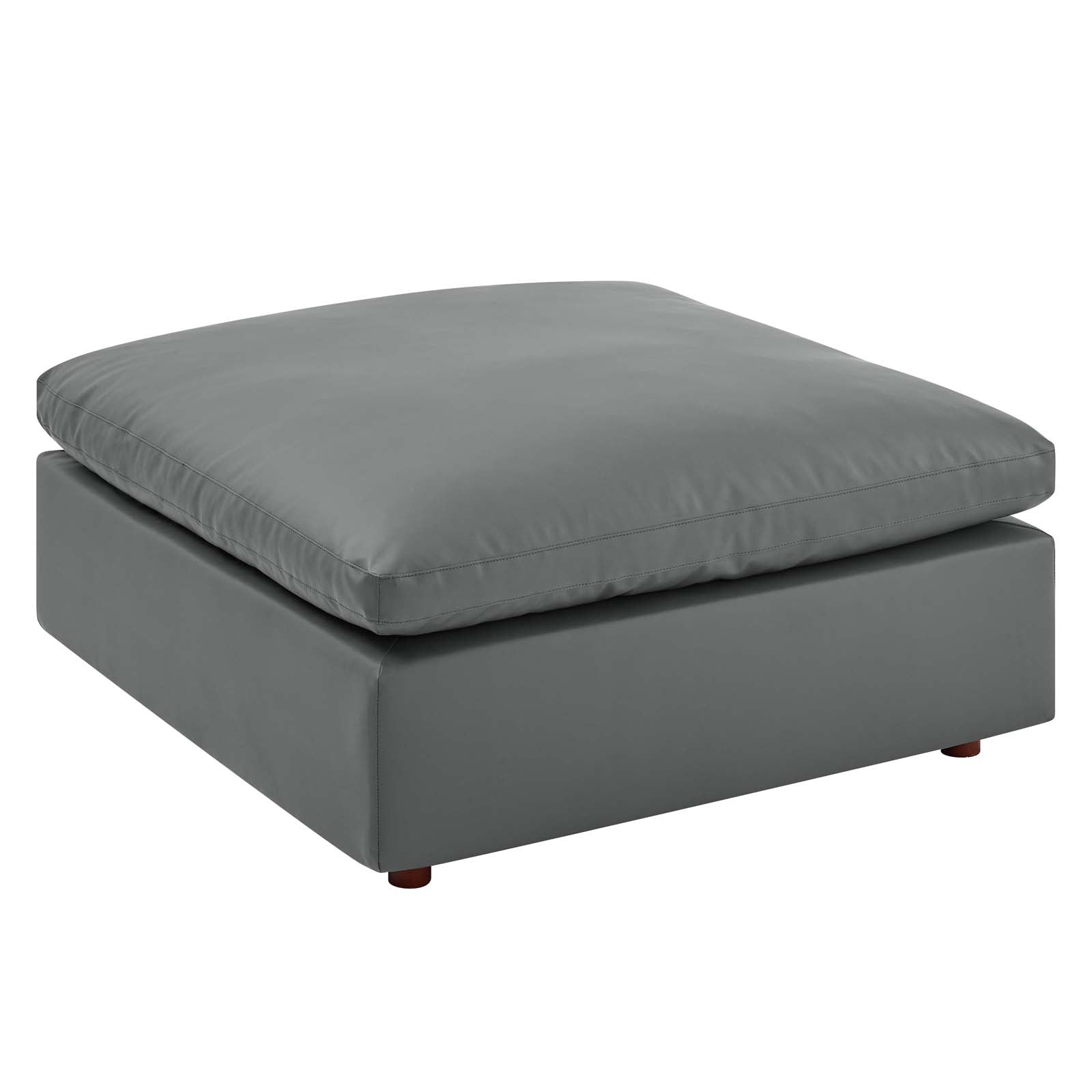 Commix Down Filled Overstuffed Vegan Leather Ottoman