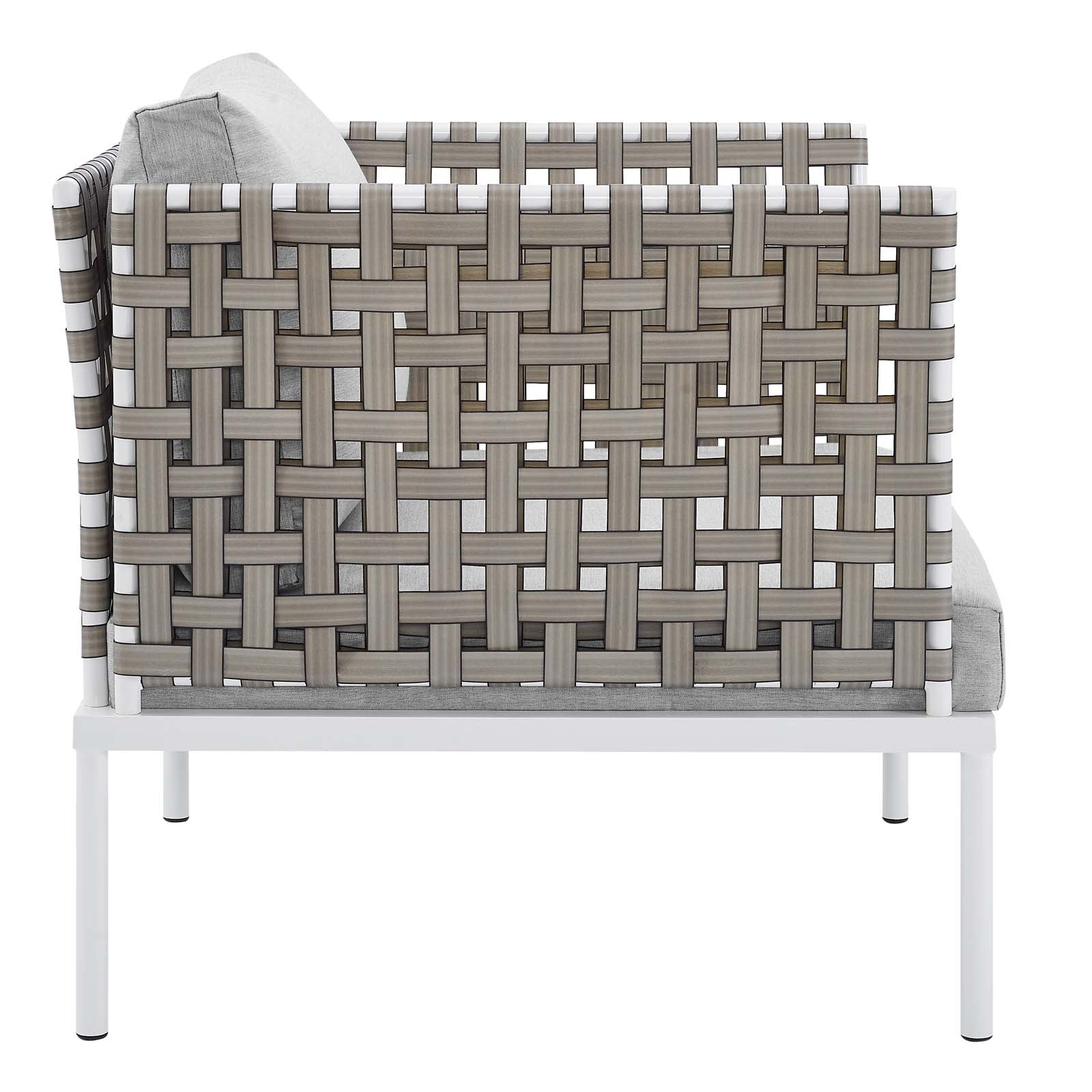 Harmony Sunbrella® Basket Weave Outdoor Patio Aluminum Armchair