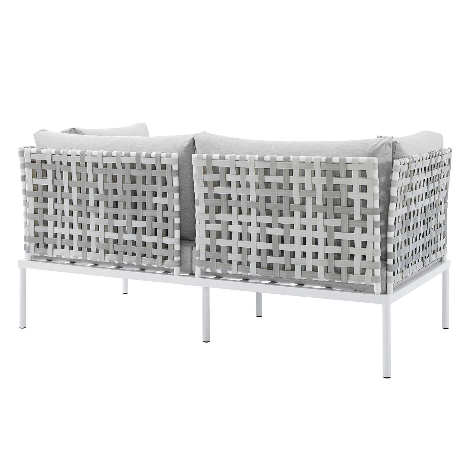 Harmony Sunbrella® Basket Weave Outdoor Patio Aluminum Loveseat