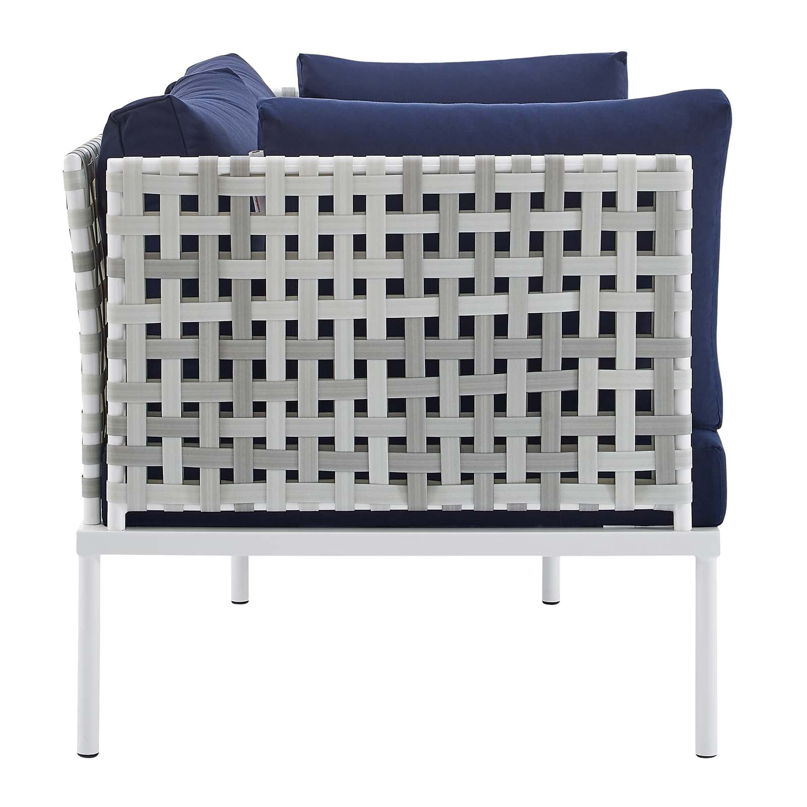 Harmony Sunbrella® Basket Weave Outdoor Patio Aluminum Loveseat