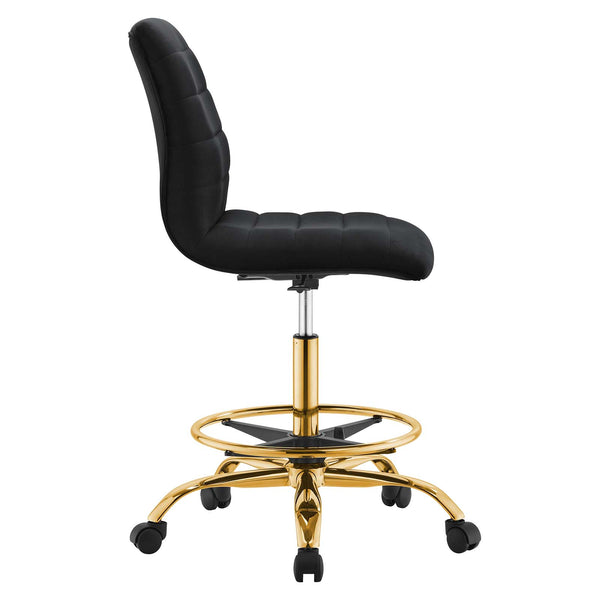 Ripple Armless Performance Velvet Drafting Chair