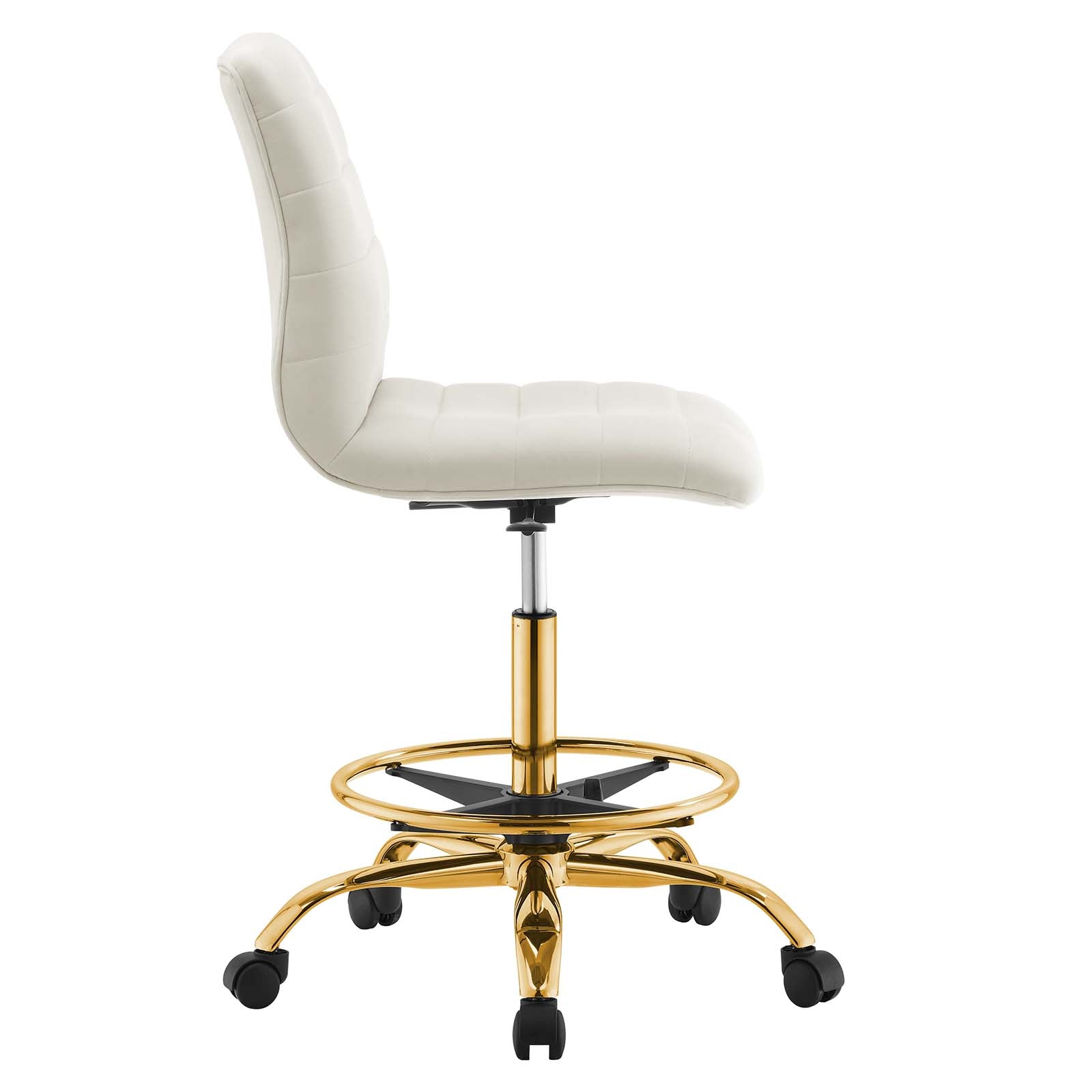 Ripple Armless Performance Velvet Drafting Chair