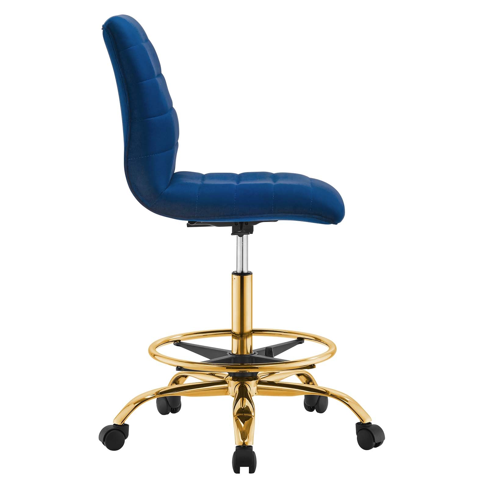 Ripple Armless Performance Velvet Drafting Chair