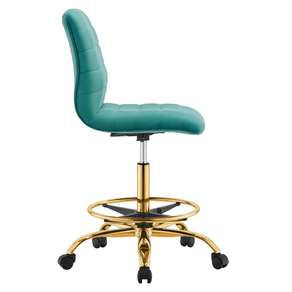 Ripple Armless Performance Velvet Drafting Chair