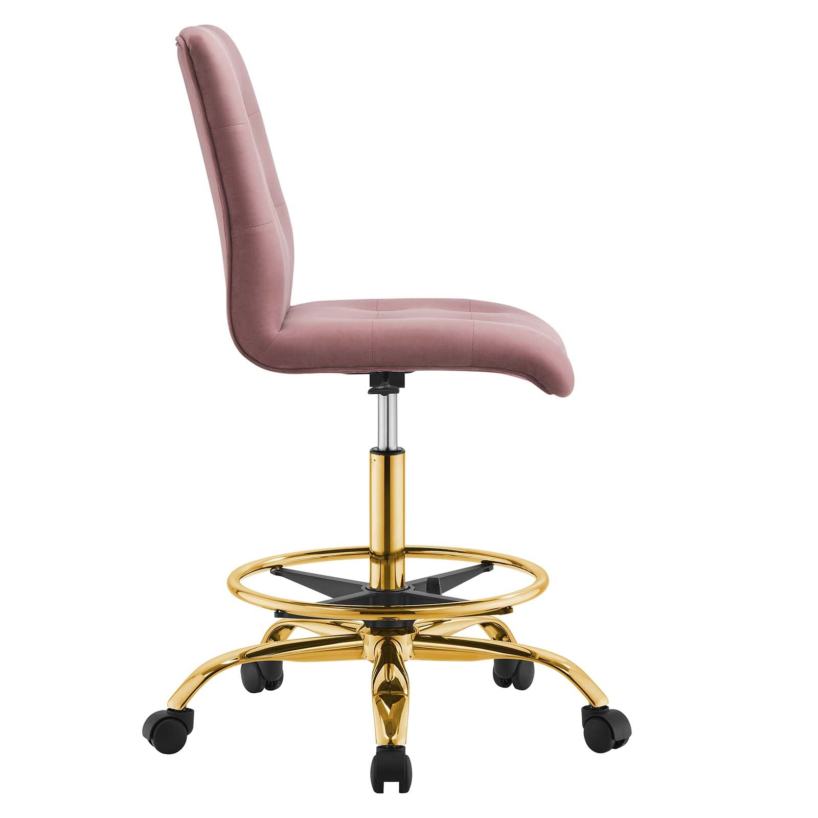 Prim Armless Performance Velvet Drafting Chair