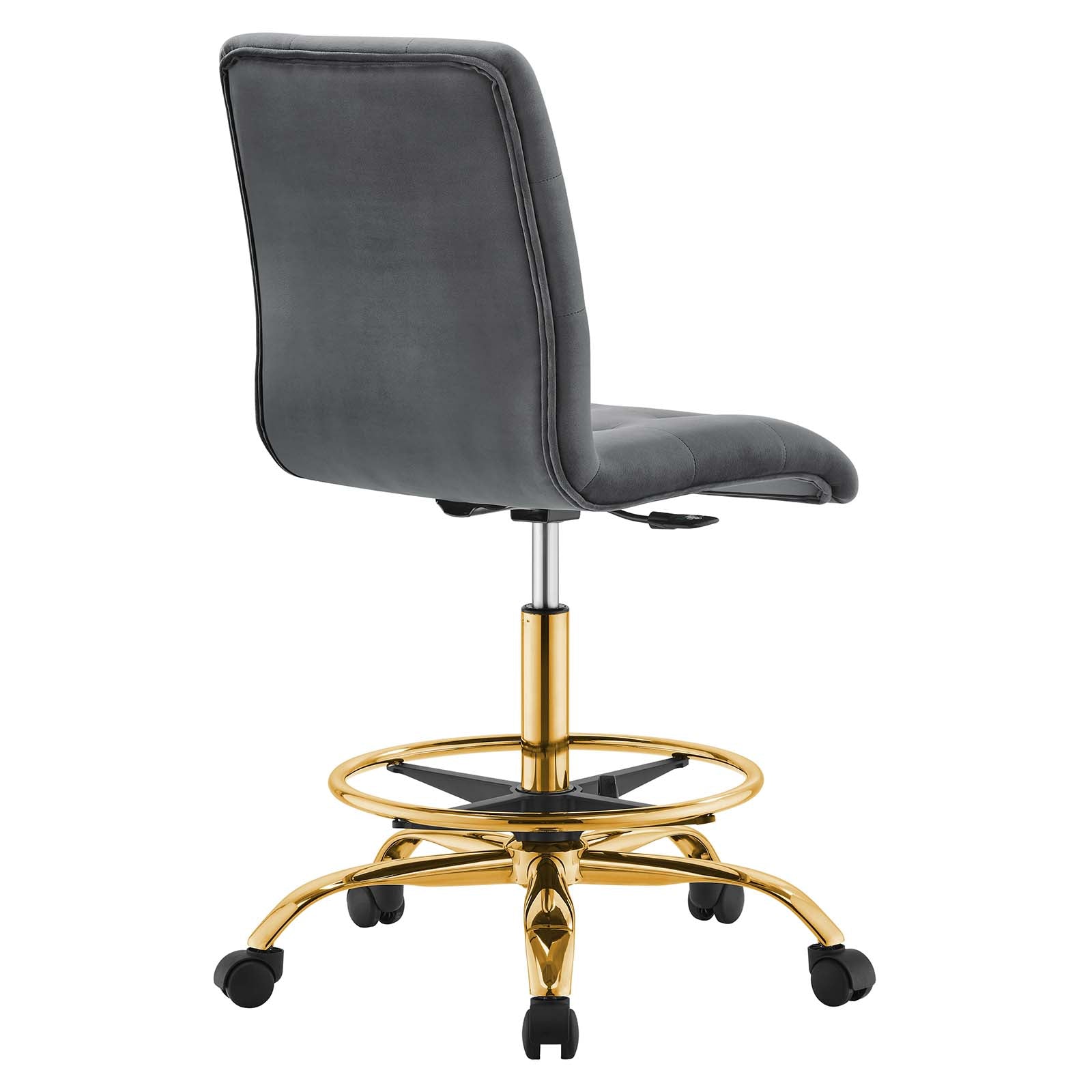 Prim Armless Performance Velvet Drafting Chair