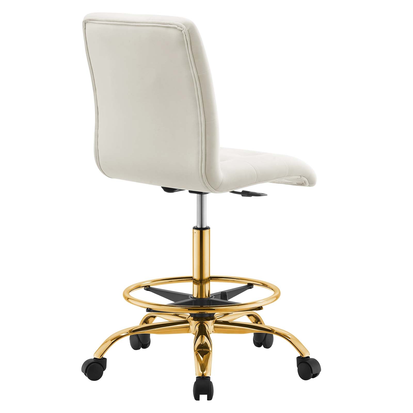 Prim Armless Performance Velvet Drafting Chair