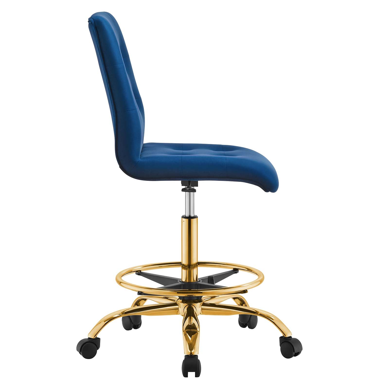 Prim Armless Performance Velvet Drafting Chair