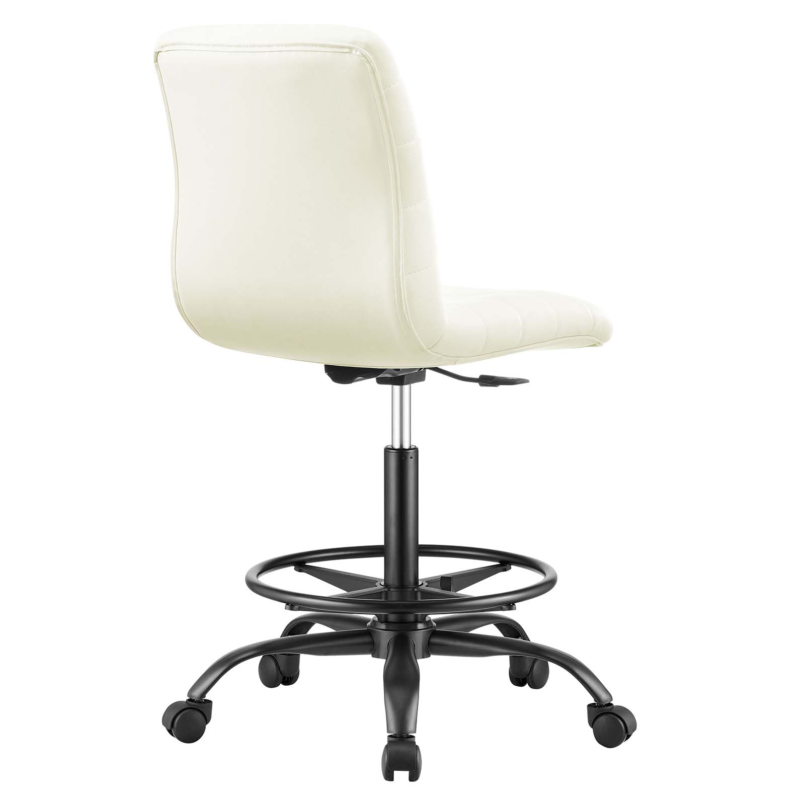 Ripple Armless Vegan Leather Drafting Chair