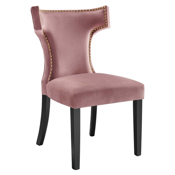 Curve Performance Velvet Dining Chairs - Set of 2