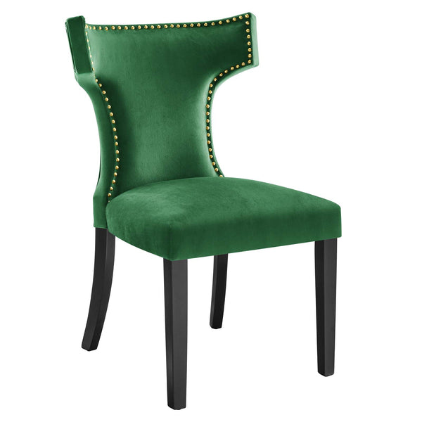 Curve Performance Velvet Dining Chairs - Set of 2