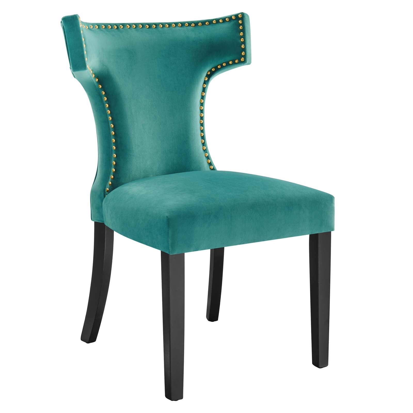 Curve Performance Velvet Dining Chairs - Set of 2