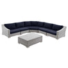 Conway Outdoor Patio Wicker Rattan 6-Piece Sectional Sofa Furniture Set