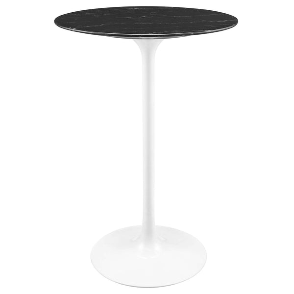 Lippa 28" Round Artificial Marble Bar Table