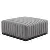 Conjure Channel Tufted Upholstered Fabric Ottoman