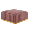 Conjure Channel Tufted Performance Velvet Ottoman