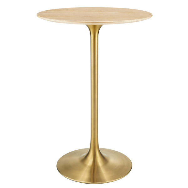 Lippa 28" Round Natural Wood Grain Bar Table