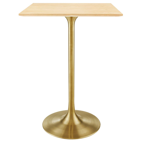 Lippa 28" Square Wood Grain Bar Table