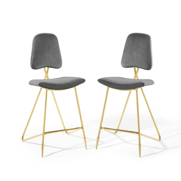 Ponder Bar Stool Performance Velvet Set of 2