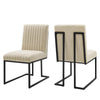 Indulge Channel Tufted Fabric Dining Chairs - Set of 2