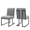 Indulge Channel Tufted Fabric Dining Chairs - Set of 2