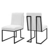 Indulge Channel Tufted Fabric Dining Chairs - Set of 2