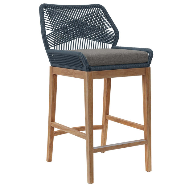 Wellspring Outdoor Patio Teak Wood Bar Stool