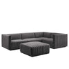 Conjure Channel Tufted Performance Velvet 5-Piece Sectional